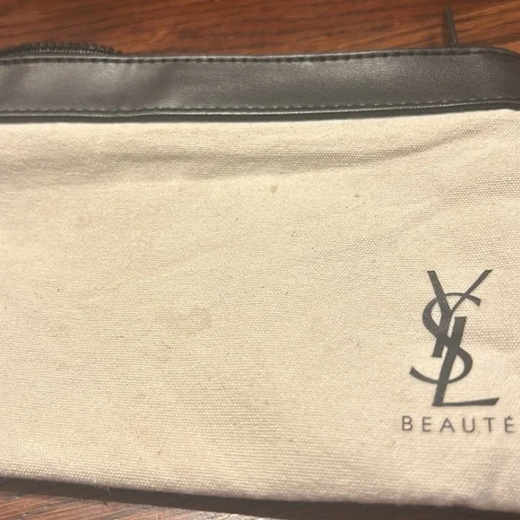 💥2/$10 YSL Beauty Beige Makeup Cosmetic Bag wristlet, Travel Toiletry organizer - Picture 5 of 5